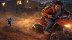 уехал на квадроцикле от маленького Holy Bam мод