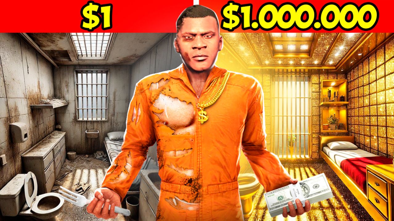 ПОБЕГ ИЗ ТЮРЬМЫ ЗА 1$ Vs ПОБЕГ ЗА 1.000.000$ в ГТА 5 ОНЛАЙН! ЭКСПЕРИМЕНТ В GTA 5