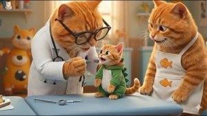 Кошачья история | Лечение зубной боли у рыжего котёнка: Путешествие мамы-кошки