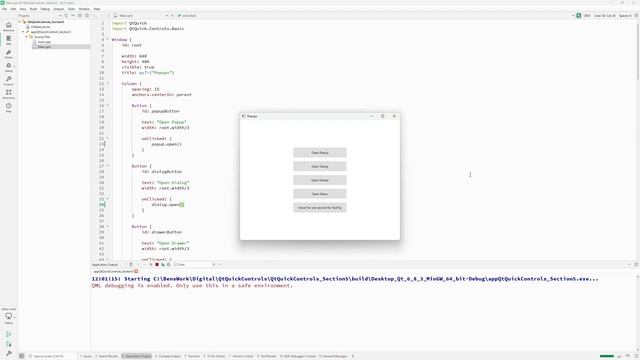10.4 - Popups, Dialogs & Menus ｜ Qt Quick Controls Overview #4