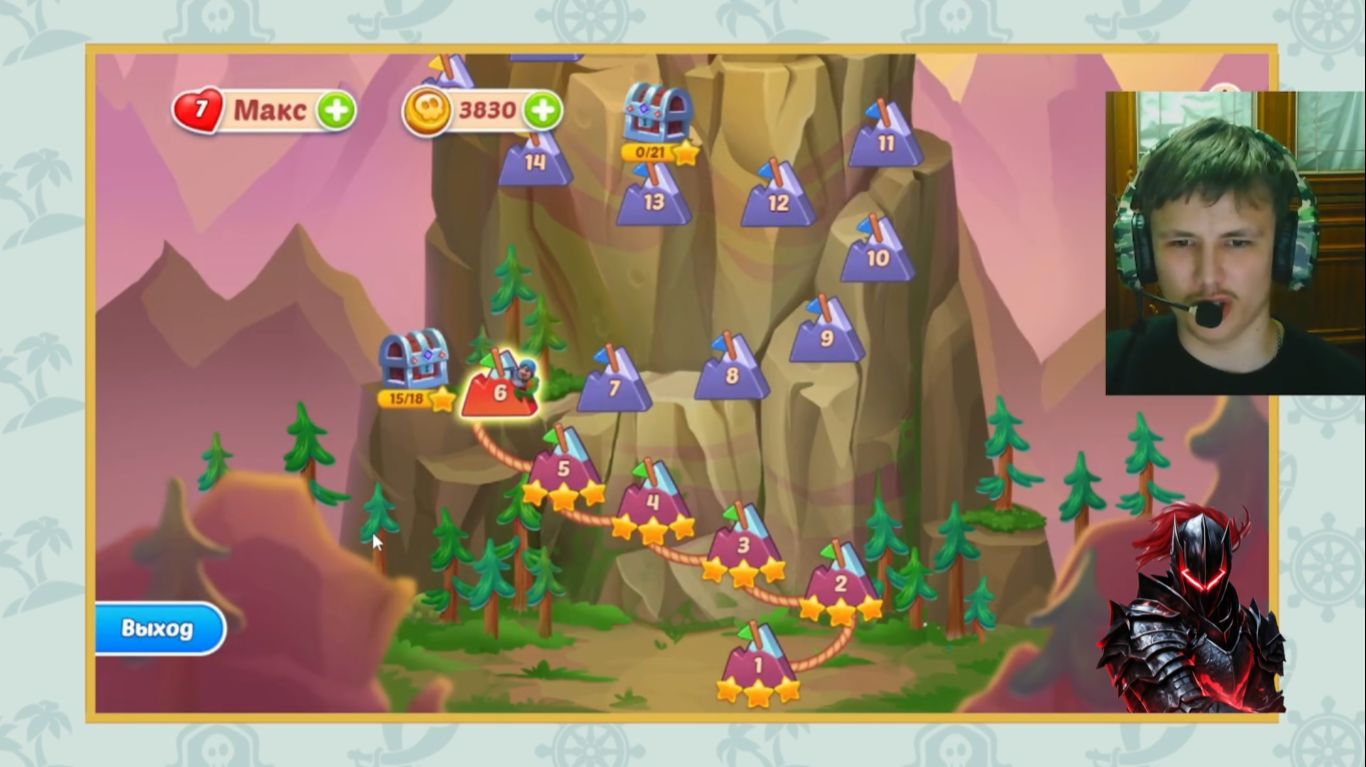 тёмный рыцарь начал проходить новую мине игру  сокровищах пиратов. 46 серия.