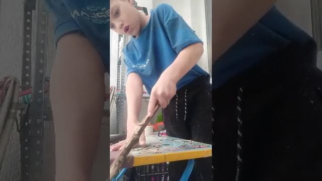 делаю катану из дерева чек