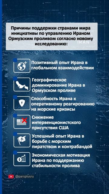 Причины поддержки странами мира инициативы по управлению Ираном Ормузским проливом