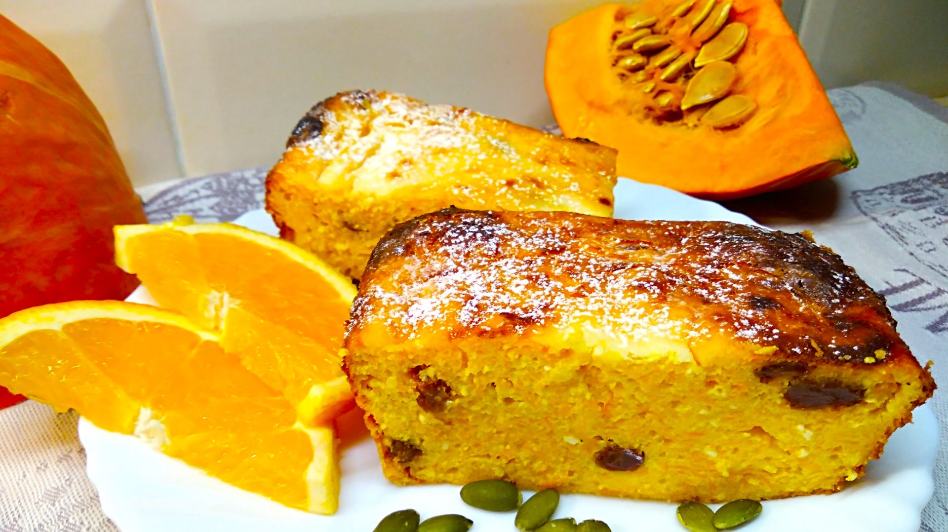 ТВОРОЖНО-Тыквенная Запеканка с изюмом. Детское меню.