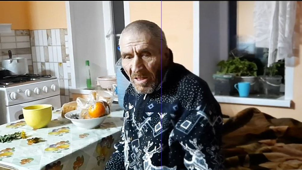 Дедушка Матвей в хорошем расположении духа, искупался