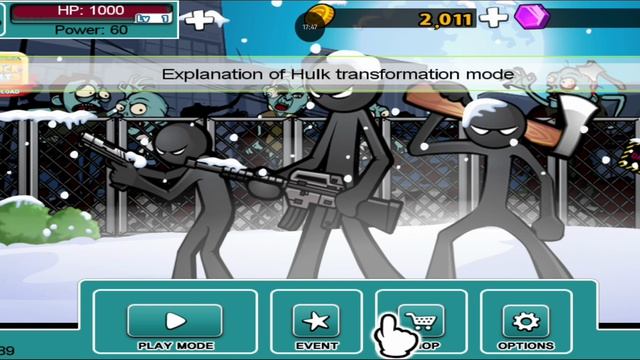 играем в Anger Of Stick 5: Zombie без взлома и с взломом (в одном видео)