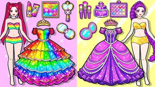 ФЭШН ИГРОВОЙ НАБОР СВОИМИ РУКАМИ РАДУГА VS ФИОЛЕТОВЫЙ 🌈 | HUNTRIX РУМИ МИРА: МАКИЯЖ И НАРЯДЫ