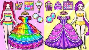 ФЭШН ИГРОВОЙ НАБОР СВОИМИ РУКАМИ РАДУГА VS ФИОЛЕТОВЫЙ 🌈 | HUNTRIX РУМИ МИРА: МАКИЯЖ И НАРЯДЫ