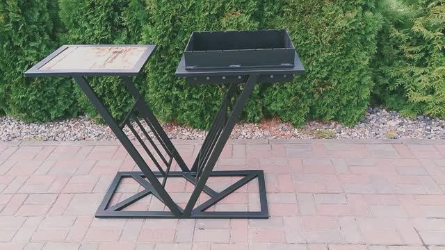 Лофт мангал V со столиком - Madmetal.ru