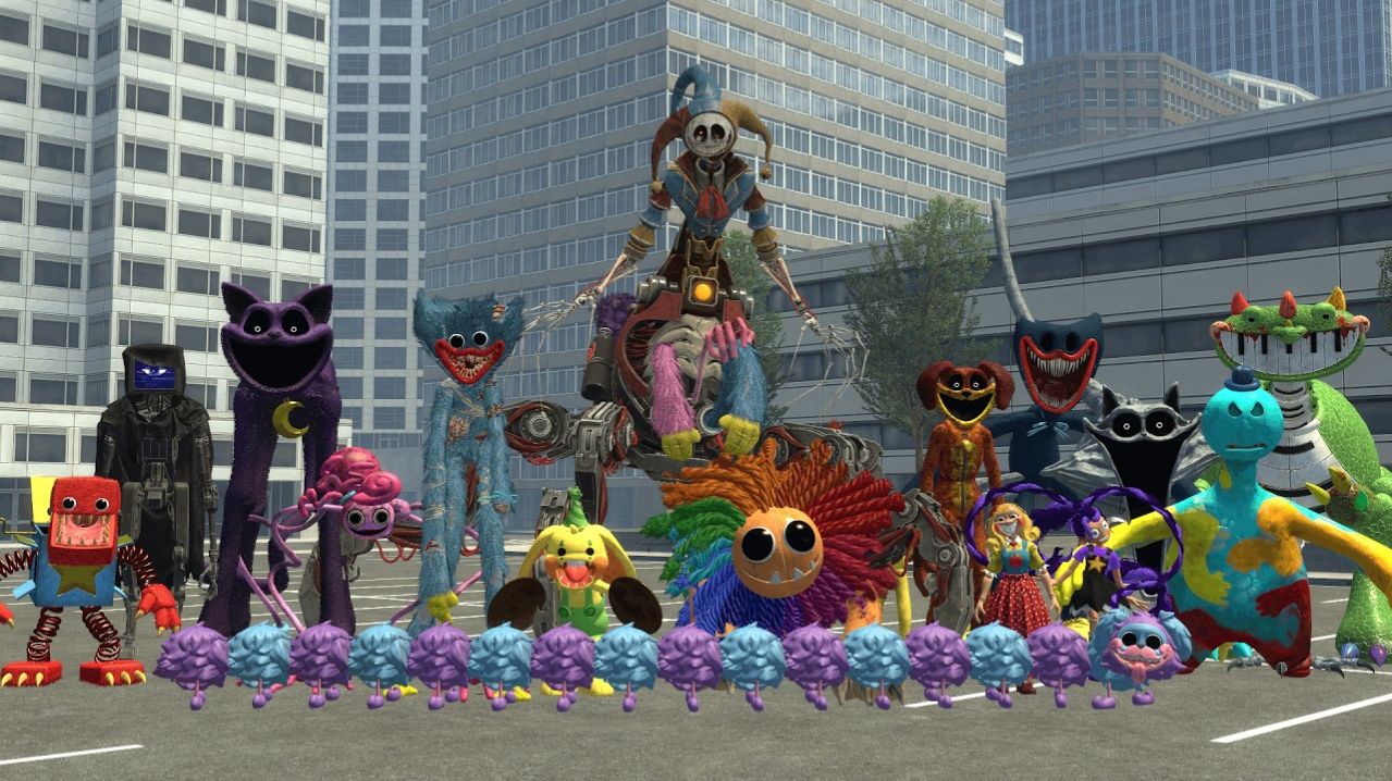 МОНСТРЫ ПОППИ ПЛЭЙТАЙМ ОХОТЯТСЯ НА МЕНЯ В ГОРОДЕ ГАРРИС МОД