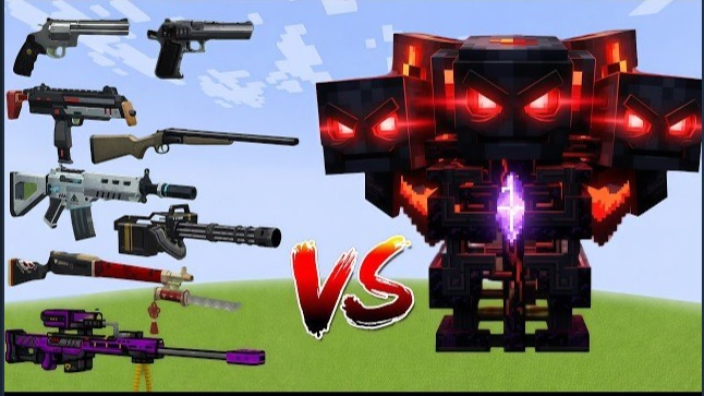 САМЫЙ МАСШТАБНЫЙ ТЕСТ ОРУЖИЯ В МАЙНКРАФТЕ. С ПУШКАМИ ПРОТИВ БОССОВ.