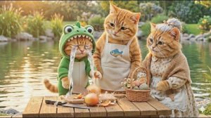 Кошачья история | Мама-кошка и рыжий котёнок навещают бабушку в деревне