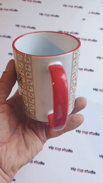 Кружка тренера по футболу с красной ручкой