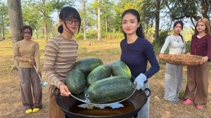 Удивительный рецепт приготовления арбуза, обжаренного во фритюре. Кухня Азии