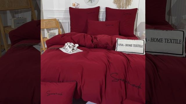 Комплект постельного белья Однотонный Сатин «Красная страсть»