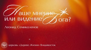 19.04.2026 Владивосток "НАШЕ МНЕНИЕ ИЛИ ВИДЕНИЕ БОГА ? "- Леонид Семиколенов