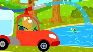 Котёнок Котэ- спасатель. Мультфильм.