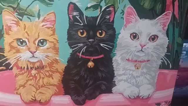 Финиш картины по номерам Три кота