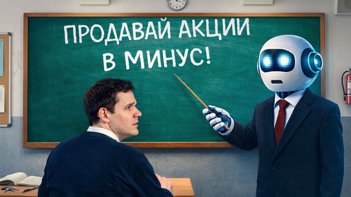 По совету ИИ продаю акции в МИНУС!
