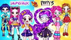КТО КРУЧЕ ПРЕОБРАЗИЛСЯ? K-POP ОХОТНИКИ НА ДЕМОНОВ: HUNTRIX vs ПОППИ ПЛЕЙТАЙМ  | DIY БУМАЖНЫЕ КУКЛЫ
