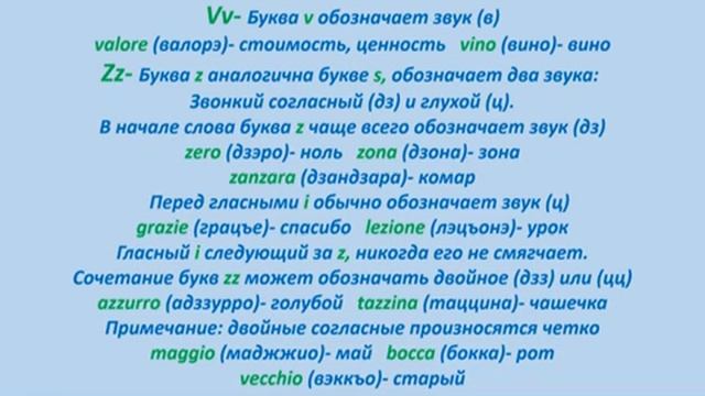 Итальянский язык. Произношение.