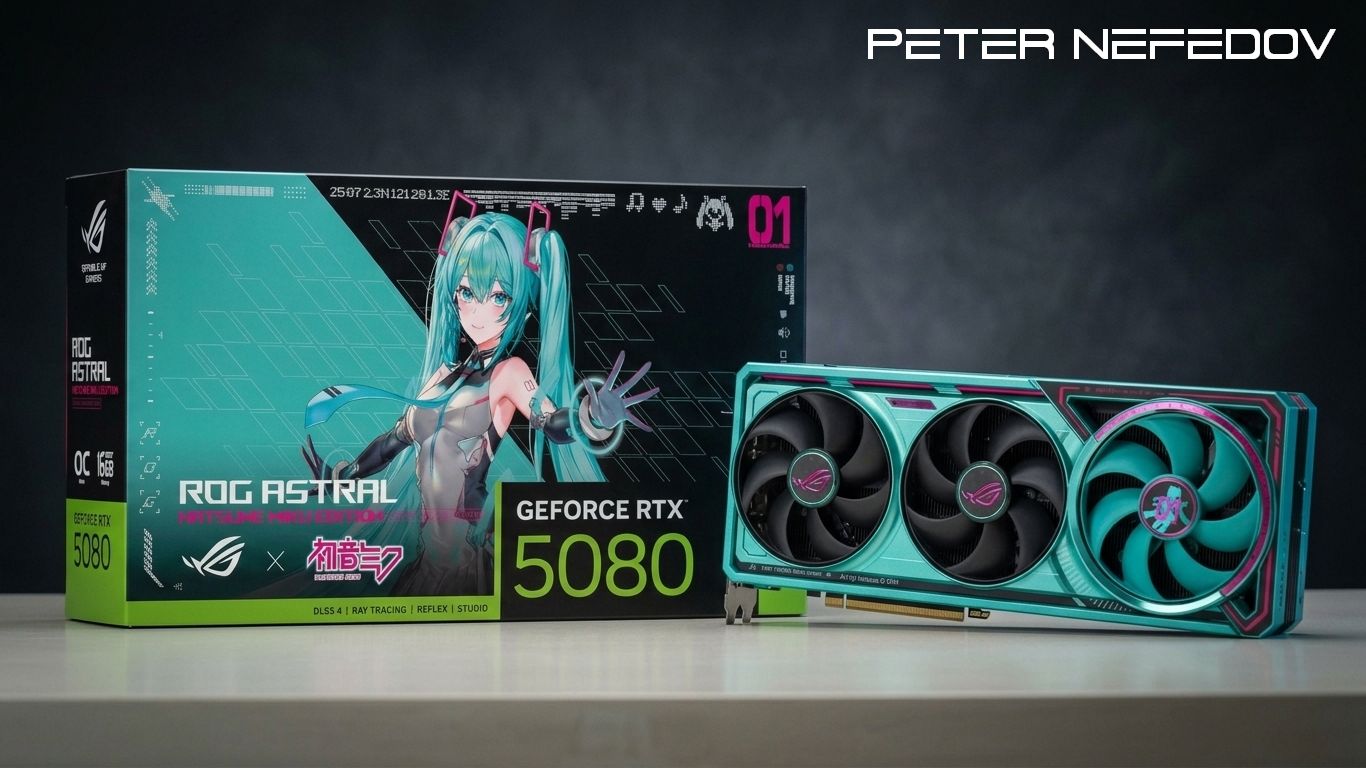 Я купил это только ради коробки… и не пожалел! Тест ASUS GeForce RTX 5080 ROG Astral OC Hatsune Miku