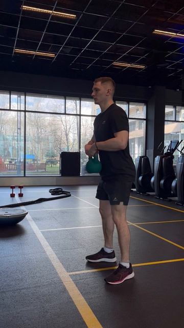 Тяга + присед с гирей