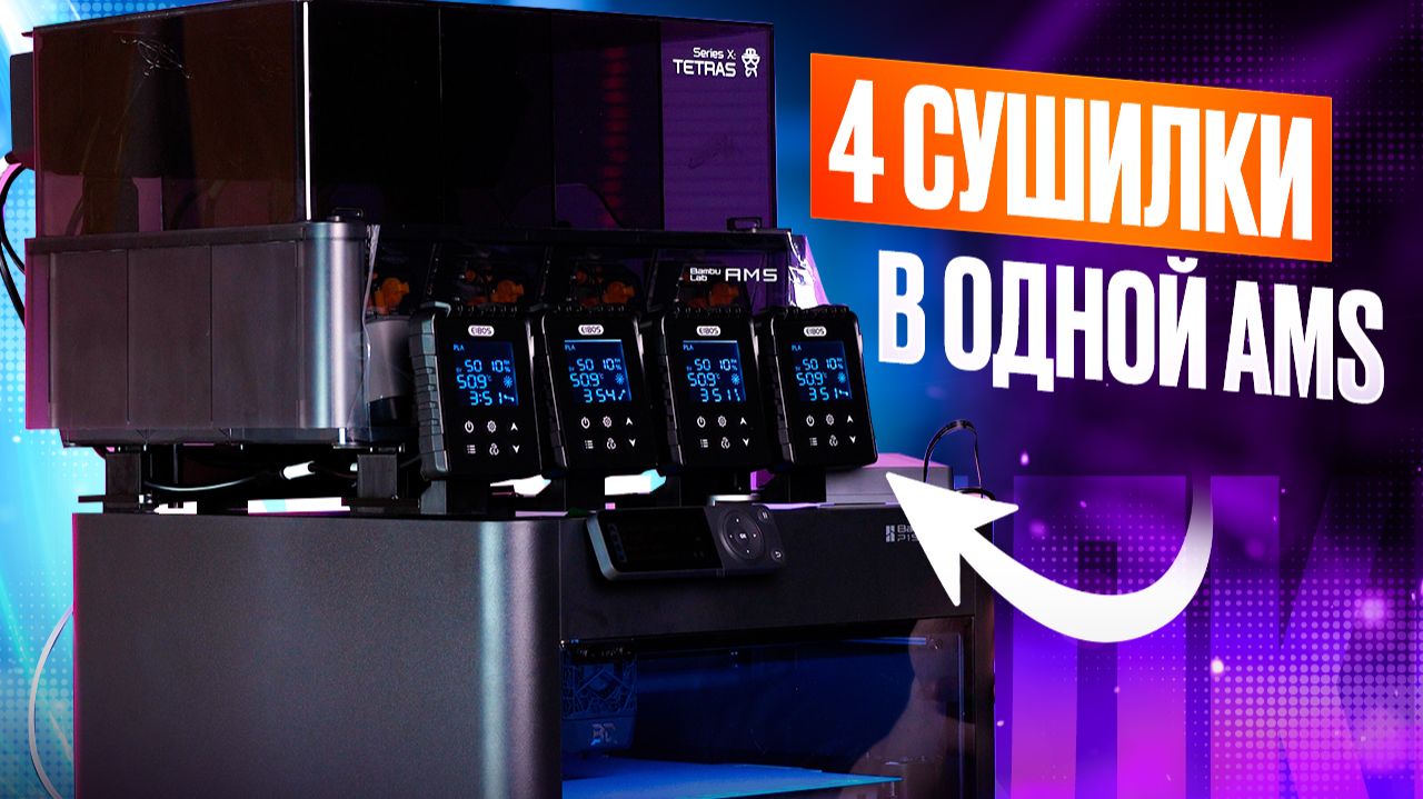 Самый мощный апгрейд для системы AMS от Bambu Lab! Сушилка EIBOS Filament Dryer Series X: TETRAS!