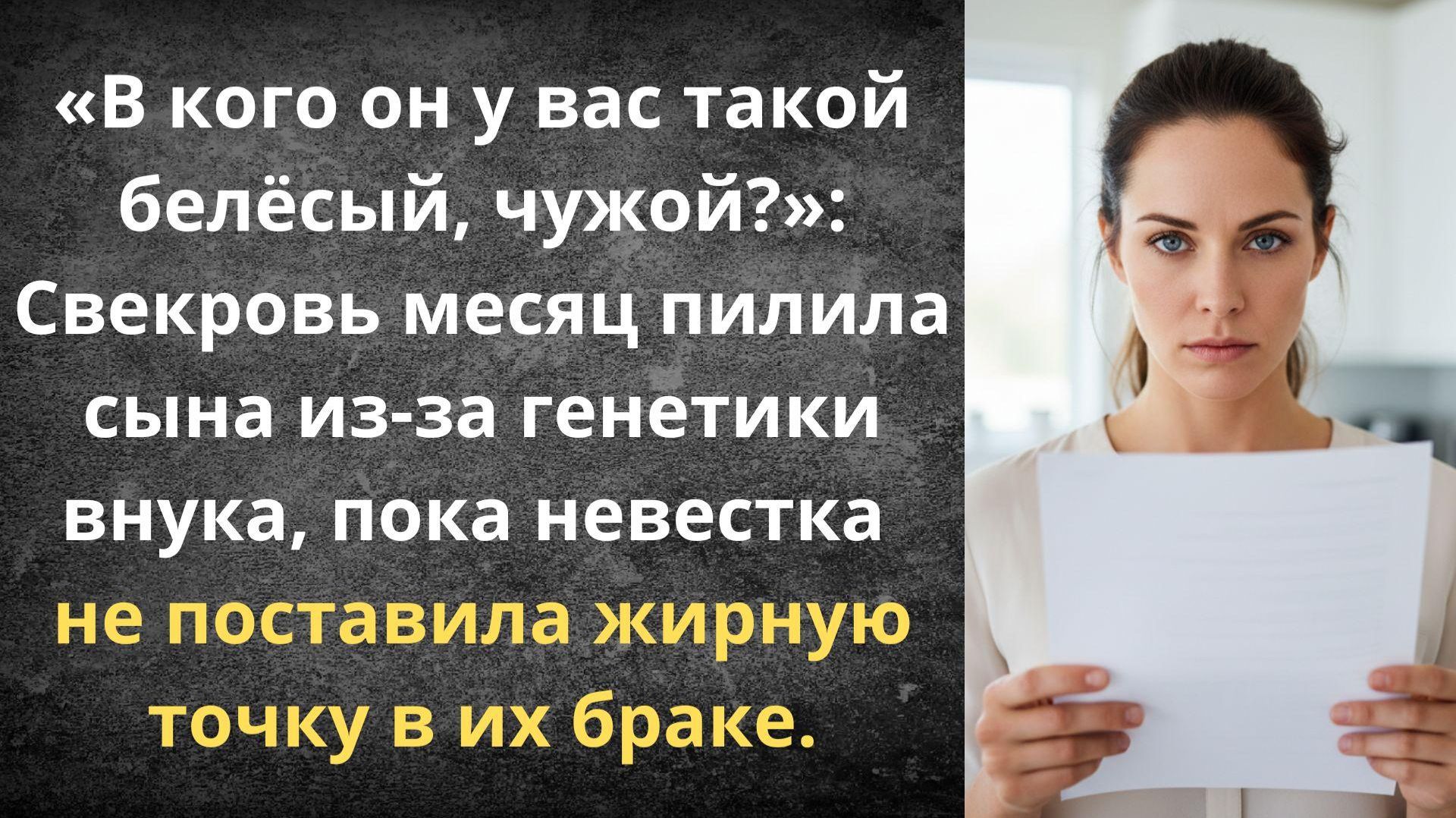 Свекровь потребовала тест ДНК внуку | Истории из жизни
