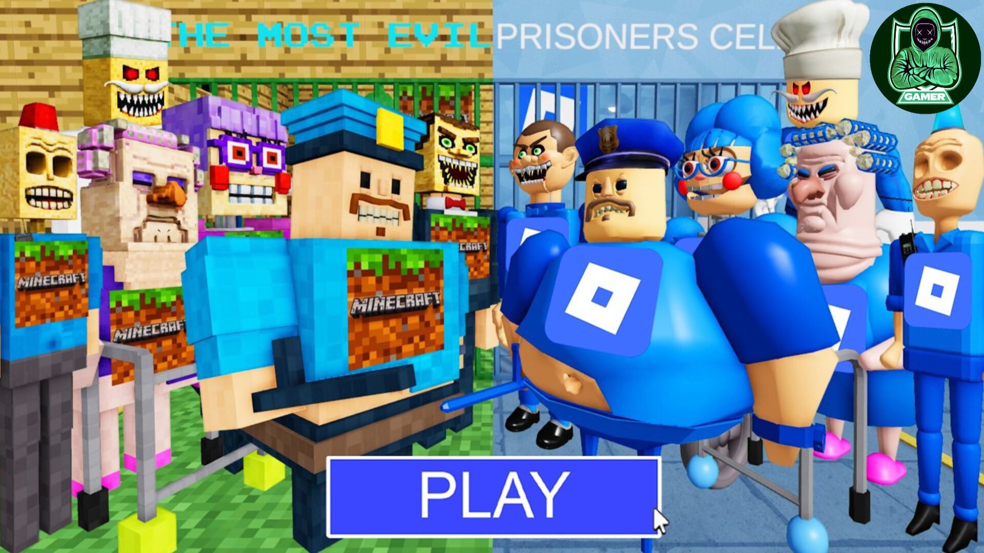 Боссы МАЙНКРАФТА против боссов РОБЛОКСА! ПОБЕГ БАРРИ ИЗ ТЮРЬМЫ! #роблокс #обби