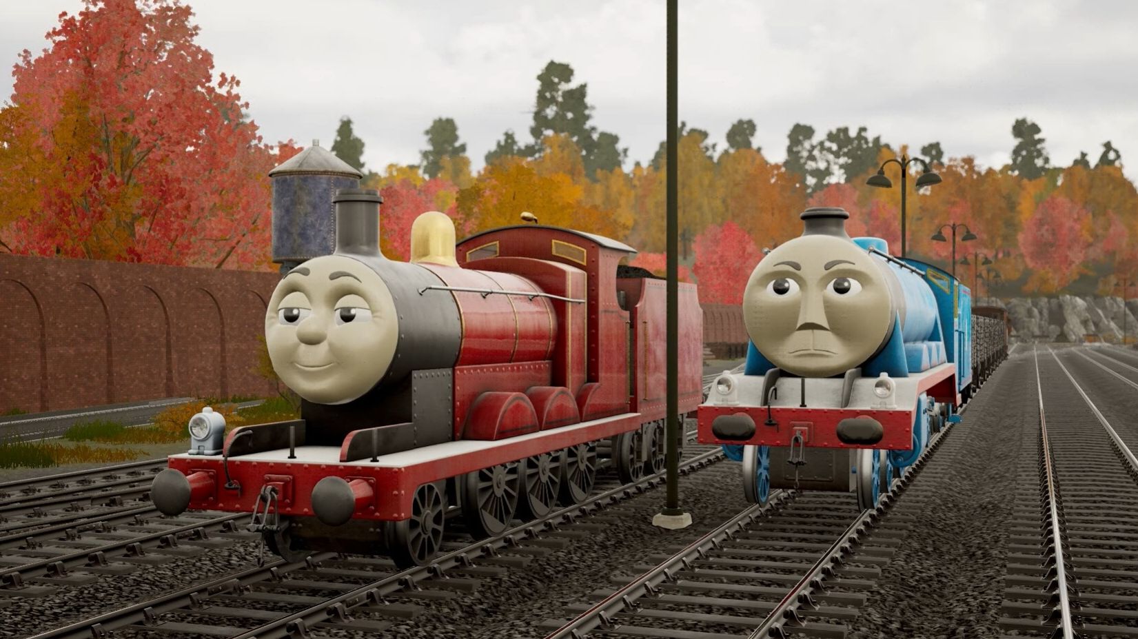 ПАРОВОЗИК ТОМАС И ЕГО ДРУЗЬЯ - Гордон и Джеймс везут вагоны.