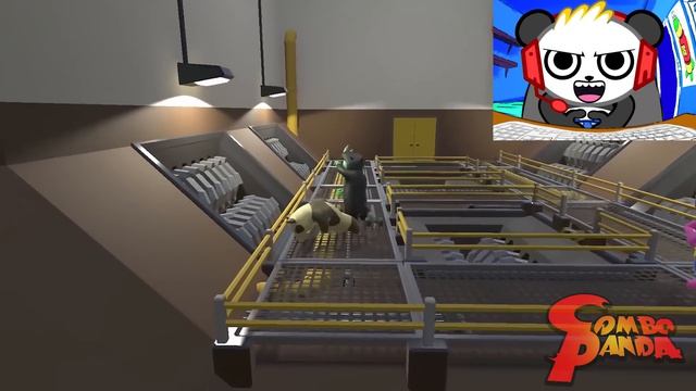 Let's Play Gang Beasts With Combo Panda! Knock Out Rivals In The Elevators!
