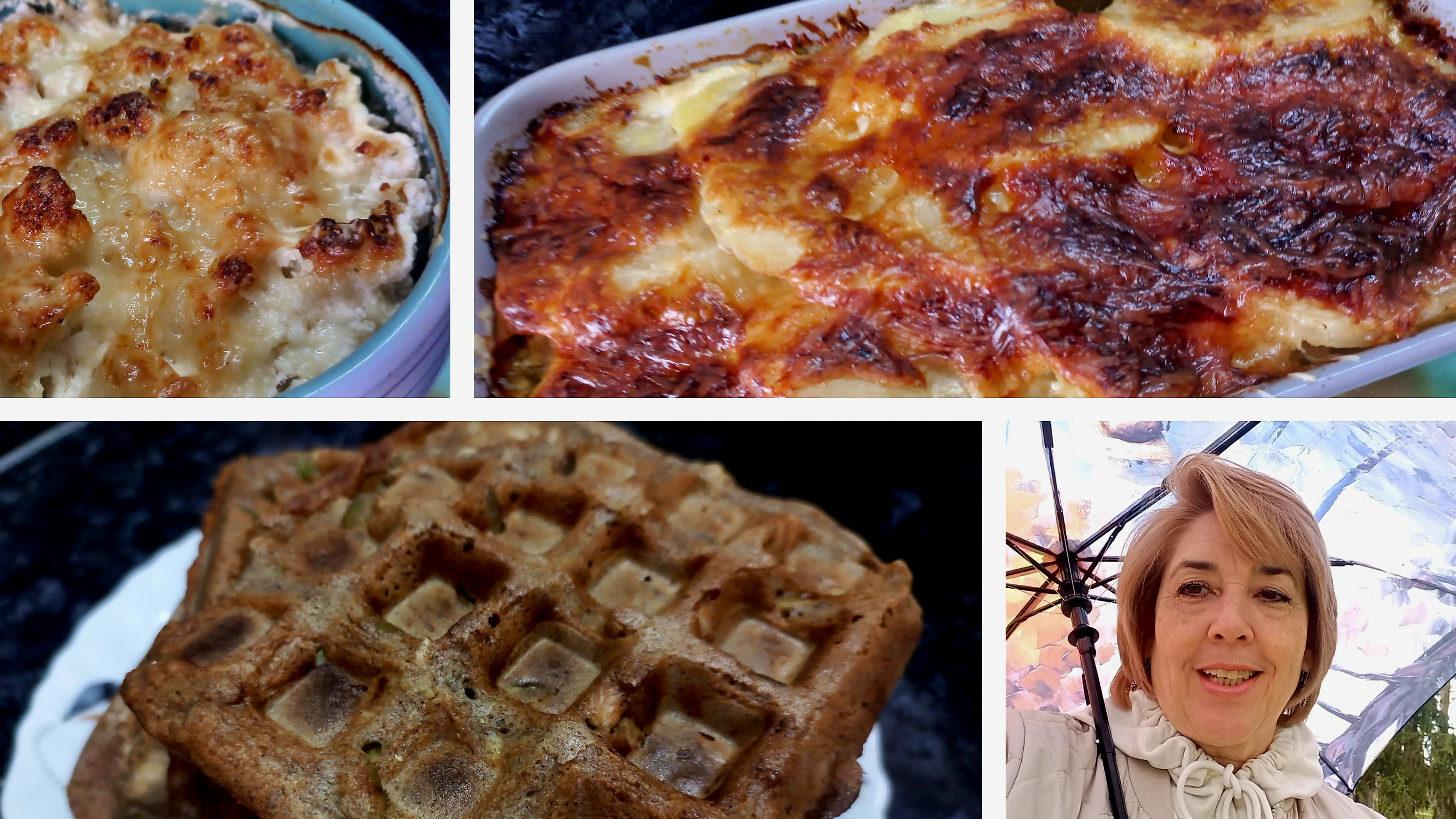 Обычный день про цветы, картофельный гратен, запеканку из цветной капусты и венские вафли