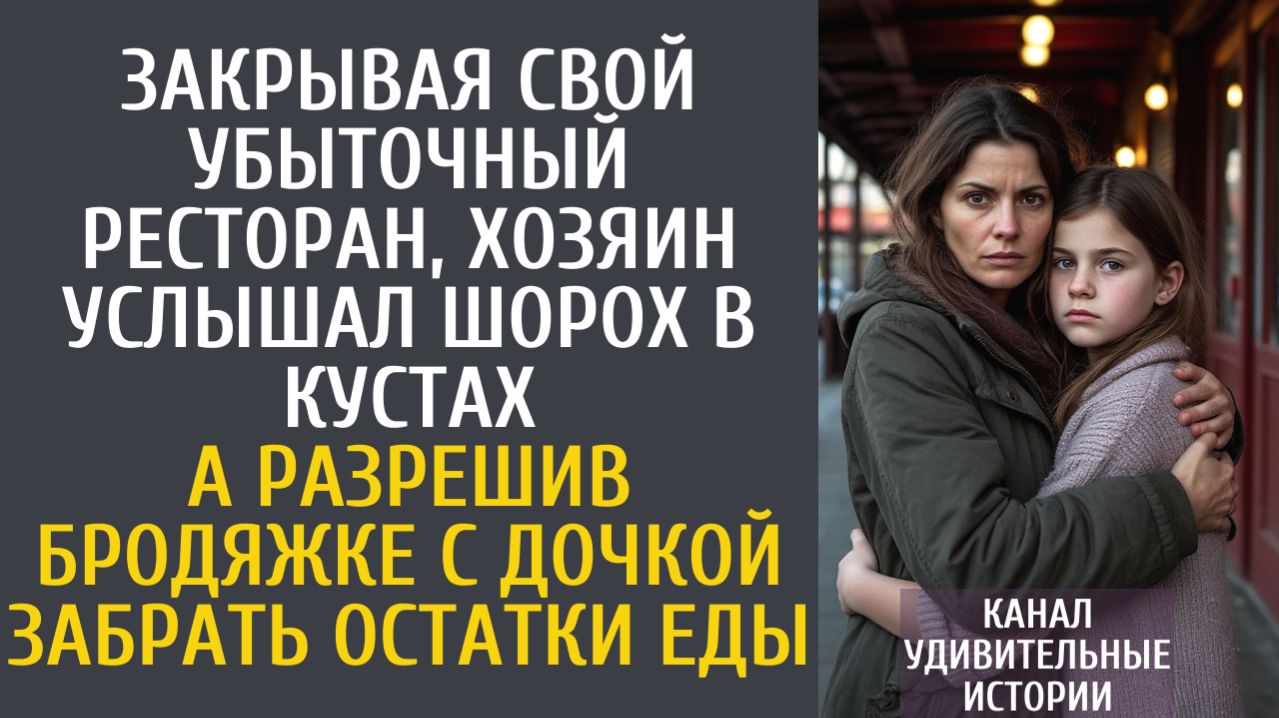 Истории из жизни Закрывая свой убыточный ресторан хозяин услышал шорох в кустах… А разрешив бродяжке