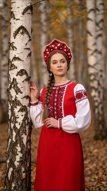 Русская красота в осеннем лесу #русскаякультура #осень #традиции