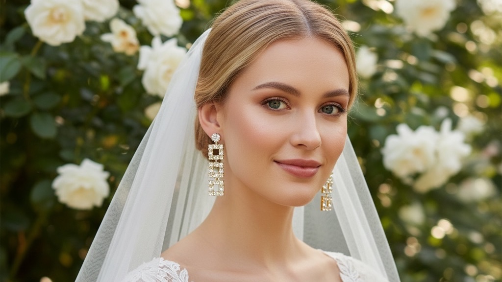 Серьги классические: «Сияние изящества» длинные серьги с кристаллами