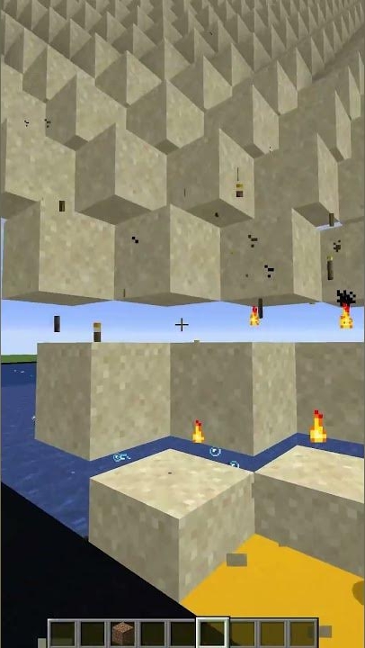 песок кайфово падает в майнкрафте