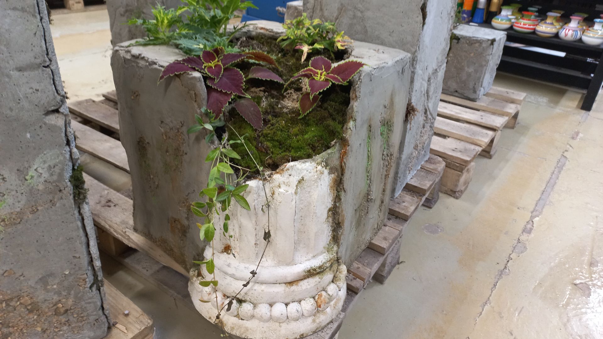 Бетонное Кашпо для Сада! Колонна в кубе!