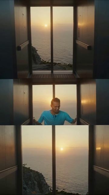 Когда лифт открывается: магия заката #закат #лифт #природа