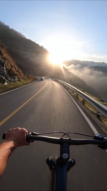 Приключение на велосипеде: горные дороги и рассвет #велосипед #приключения #природа
