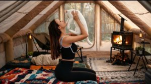 Кемпинг в люксовой надувной палатке. Ночёвка возле реки.