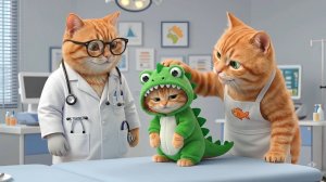 Уборка голубого океана: Трогательная кошачья история с мамой и котёнком