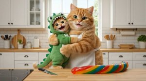 Кошачья история: Рыжий котёнок плачет, когда муравьи съедают её червячка-мармеладк