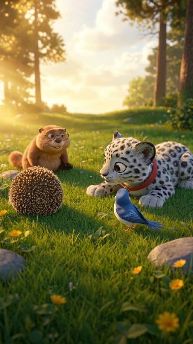 Цап и ёж — хотел поиграть, а ёж укатился