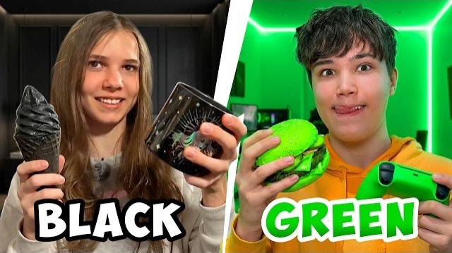 Чёрный Vs зеленый челлендж