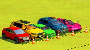 Для детей: Транспортировка машин Audi, BMW, Citroen, Dacia и Paganis на новых грузовиках MAN