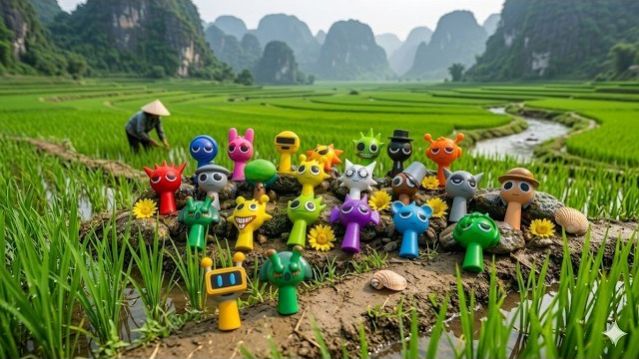 РАЗНОЦВЕТНЫЕ СПРУНКИ ЗАХВАТИЛИ РИСОВЫЕ ПОЛЯ 🌾🌈 | СЕКРЕТНОЕ ИГРУШЕЧНОЕ ПРИКЛЮЧЕНИЕ В ПРИРОДЕ 👀✨