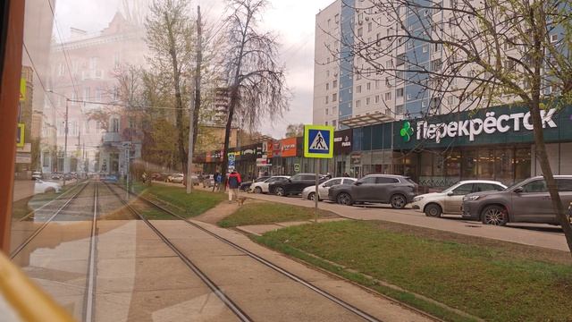 Поездка на трамвае КТМ-23 по маршруту (6К) Новопоселковая улица-Планерная улица