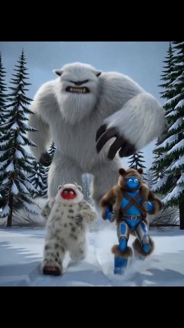 Роботы убегают от снежного человека !