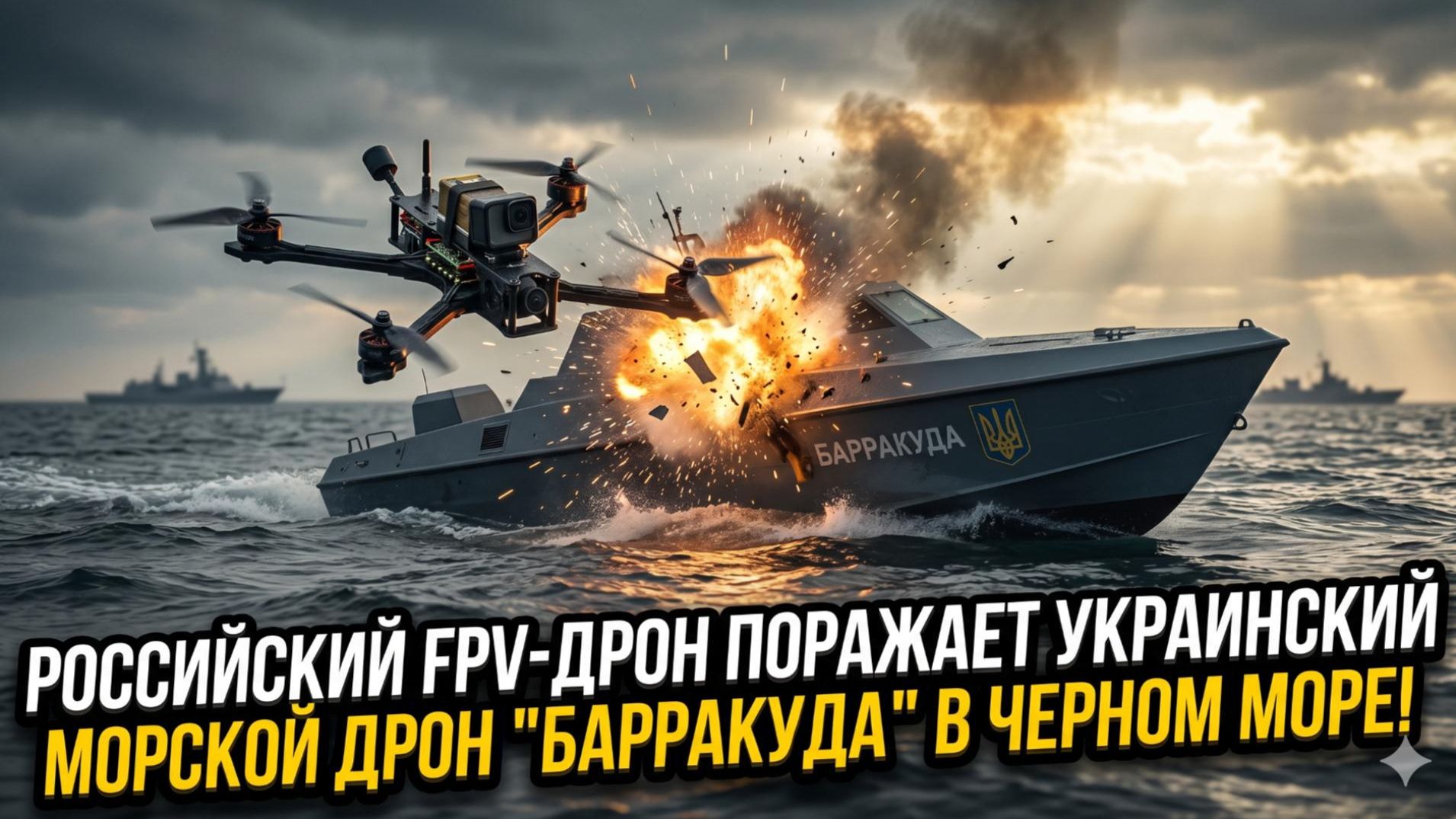🔴 СРОЧНО: В Чёрном море сбита «Барракуда» – российский FPV-дрон не оставил шансов